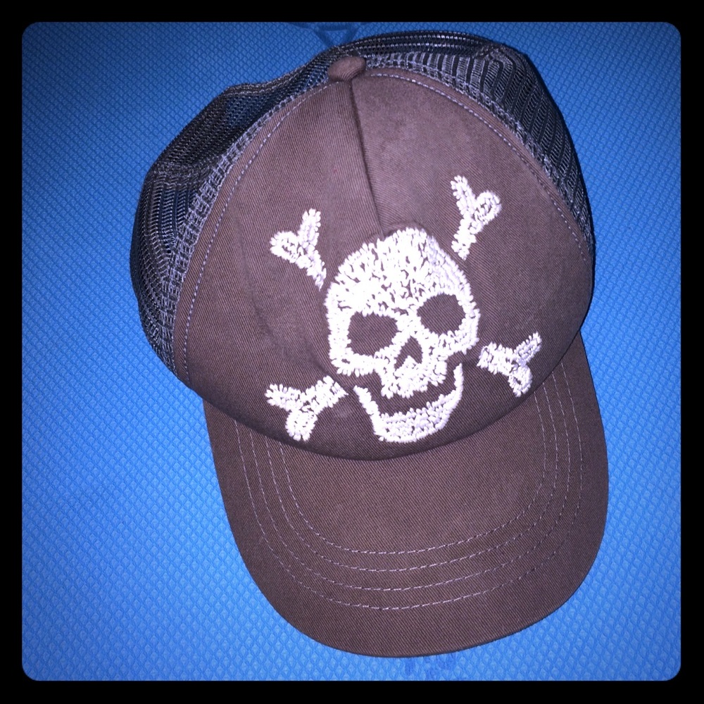 FWP kids hat baseball cap gray embroidered skull